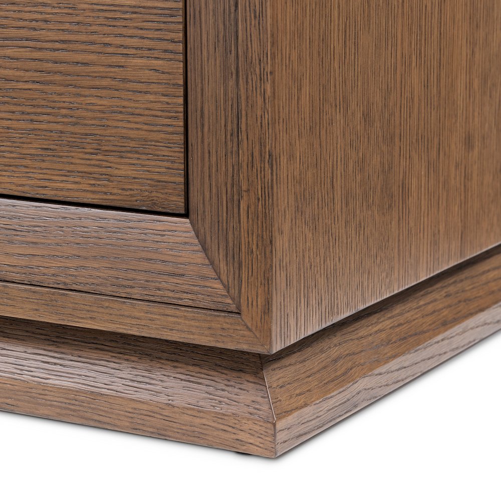 Portrait 2-Drawer Nightstand with LED Lights - Sienna Brown
