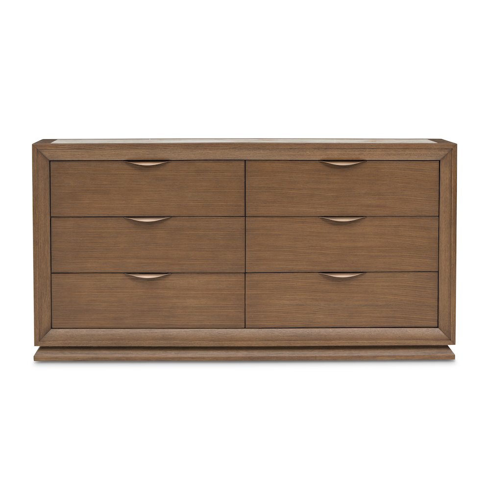 Portrait Small Dresser with LED Lights - Sienna Brown