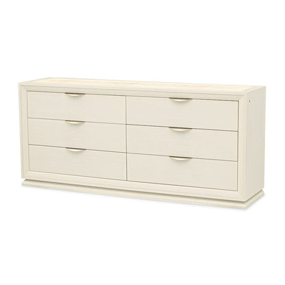 Portrait Dresser with LED Lights - Alabaster White