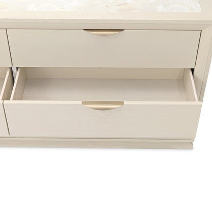 Portrait Dresser with LED Lights - Alabaster White