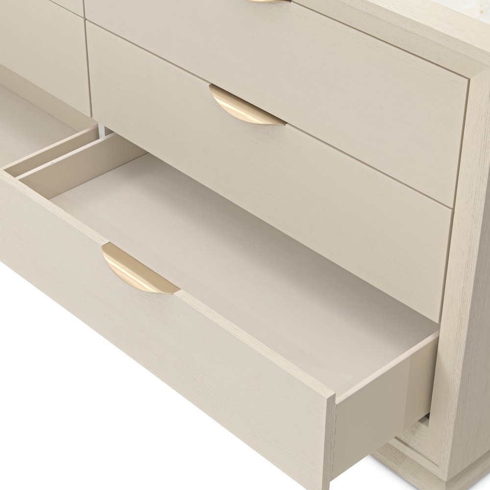 Portrait Dresser with LED Lights - Alabaster White