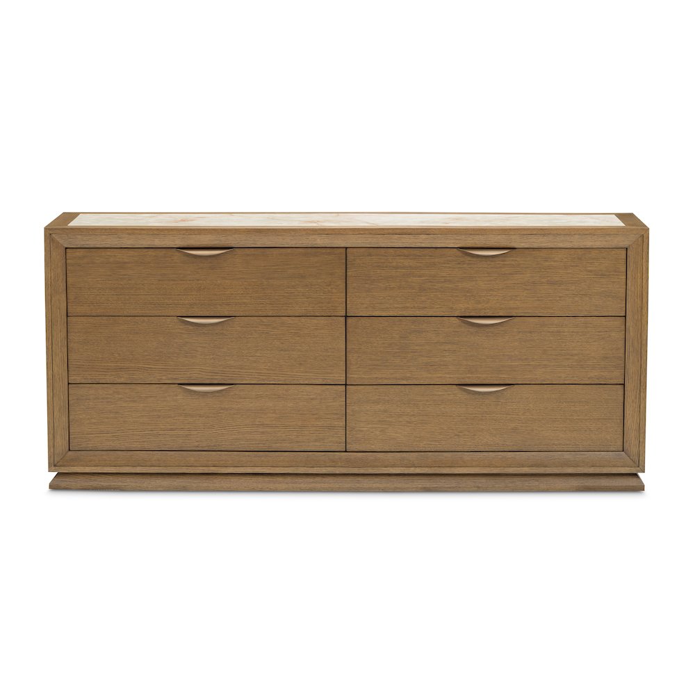 Portrait Dresser with LED Lights - Sienna Brown