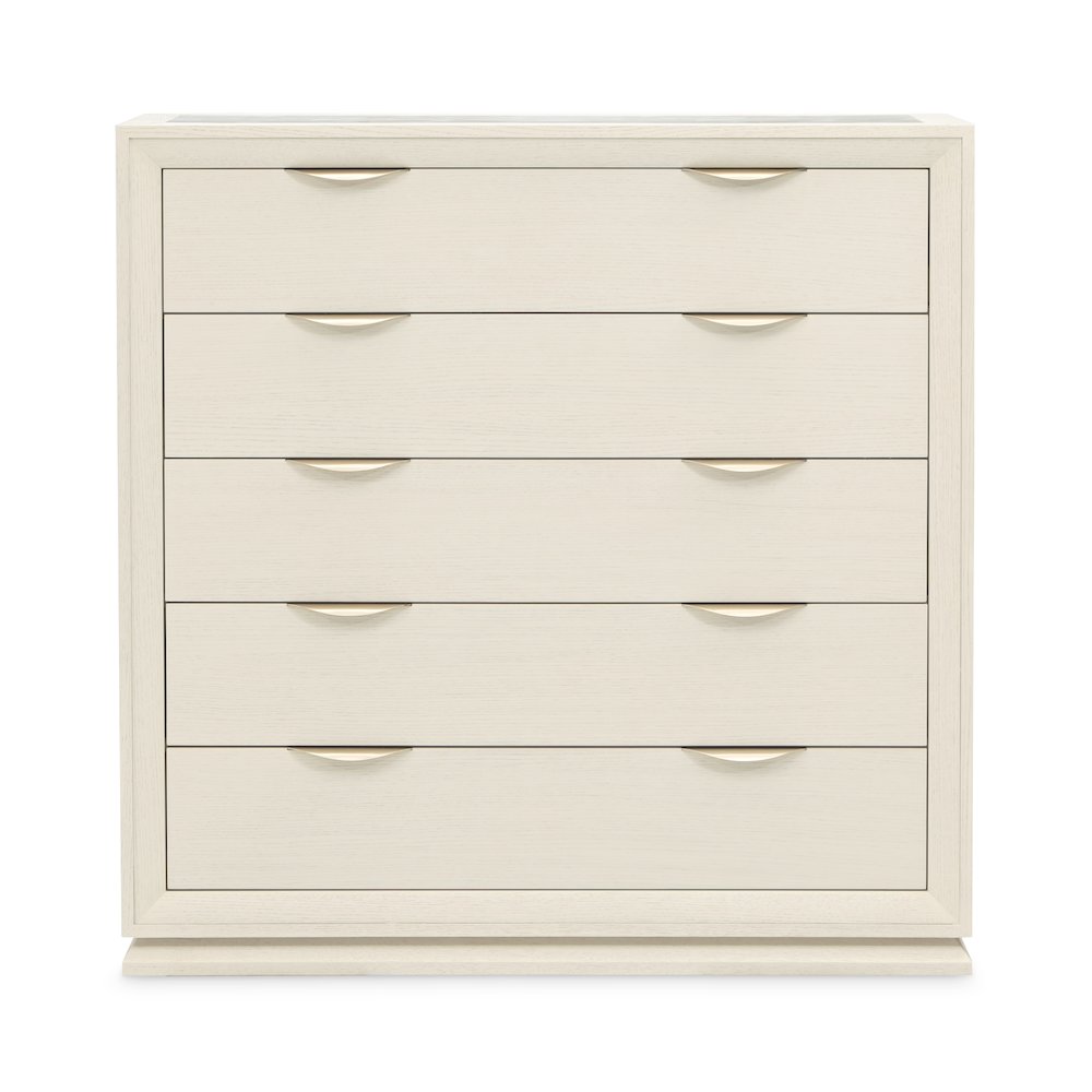 Portrait 5-Drawer Chest with LED Lights - Alabaster White