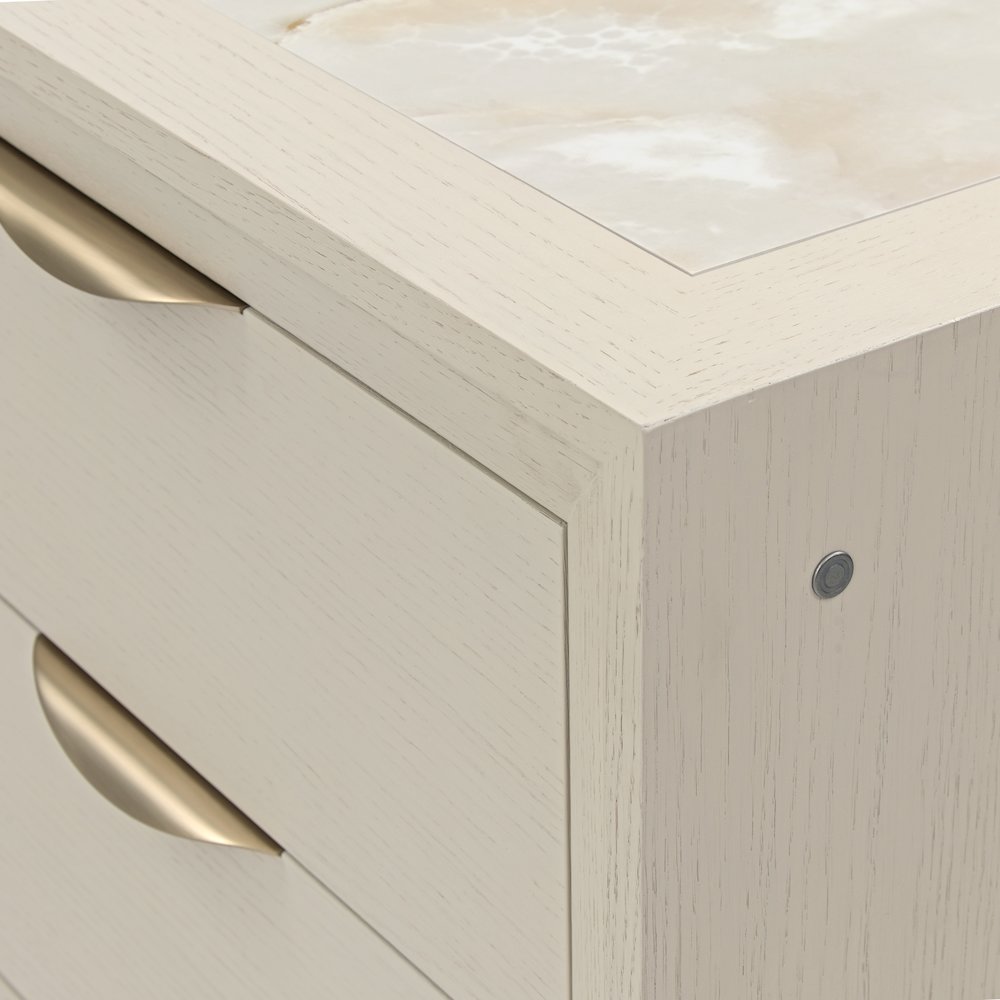 Portrait 5-Drawer Chest with LED Lights - Alabaster White