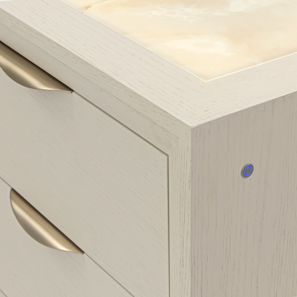 Portrait 5-Drawer Chest with LED Lights - Alabaster White