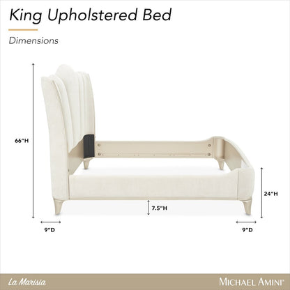 La Marisia Cal. King Upholstered Bed - Tranquil/Champagne Gold