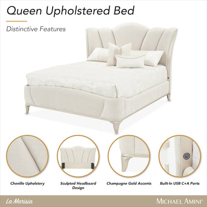La Marisia Cal. King Upholstered Bed - Tranquil/Champagne Gold