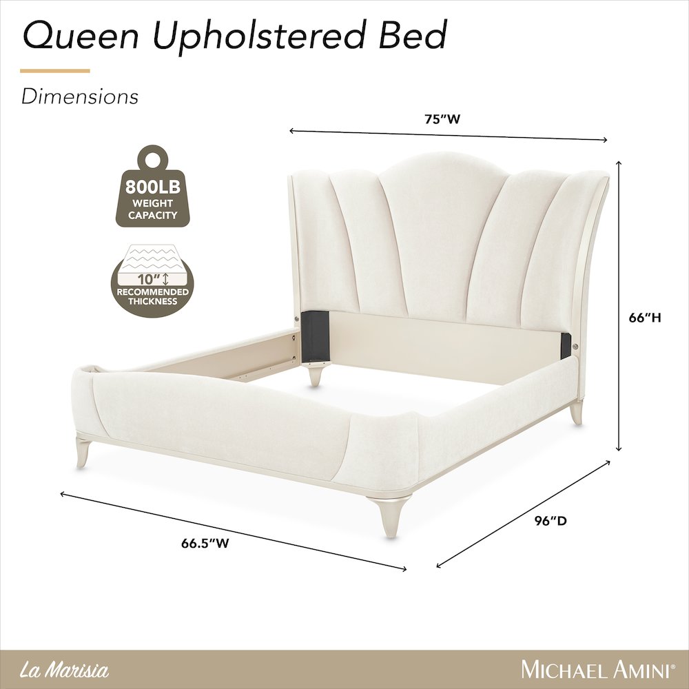 La Marisia Cal. King Upholstered Bed - Tranquil/Champagne Gold