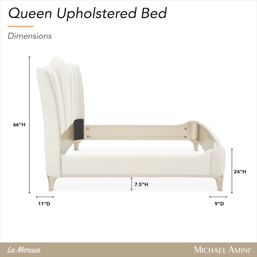 La Marisia Cal. King Upholstered Bed - Tranquil/Champagne Gold