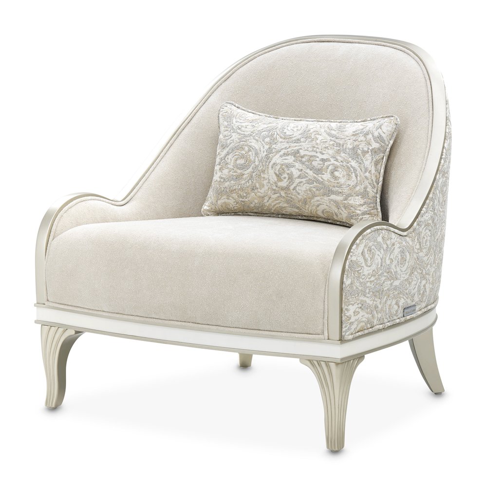 La Marisia Chenille Accent Chair - Tranquil/Light Champagne