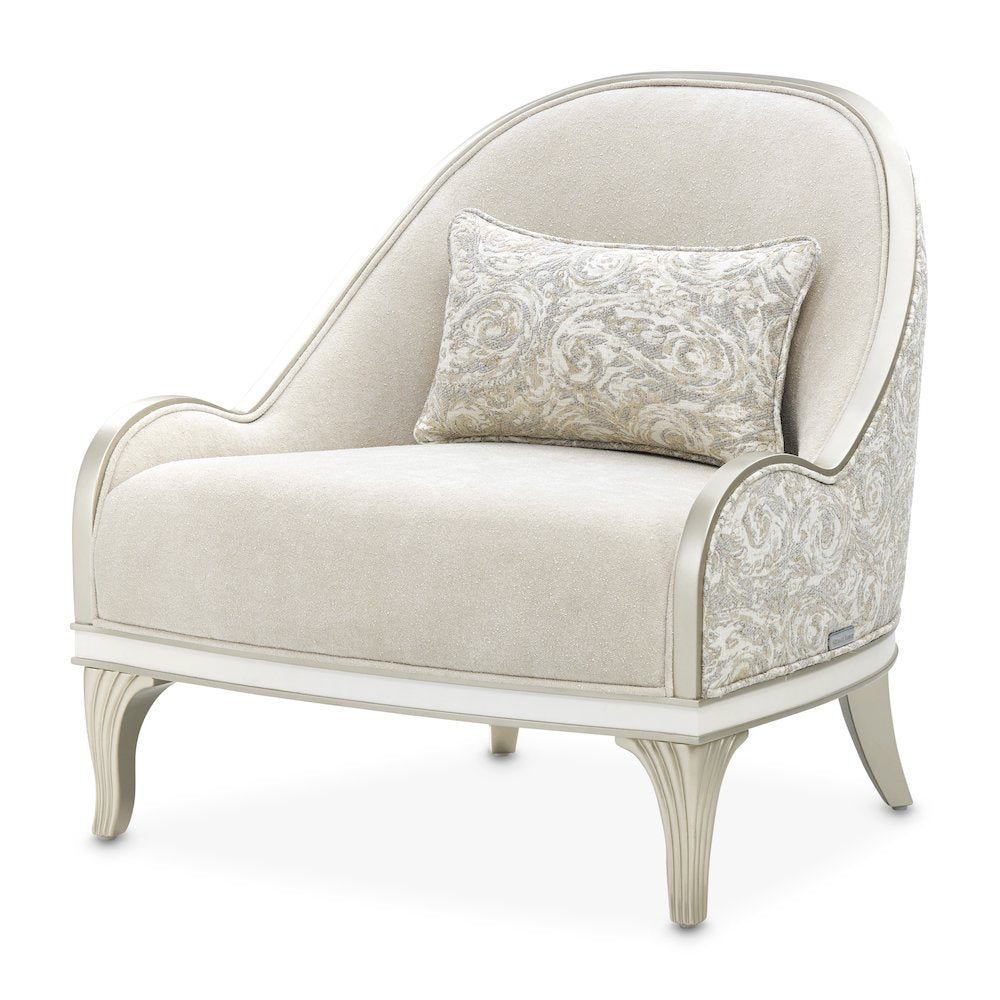 La Marisia Chenille Accent Chair - Tranquil/Light Champagne