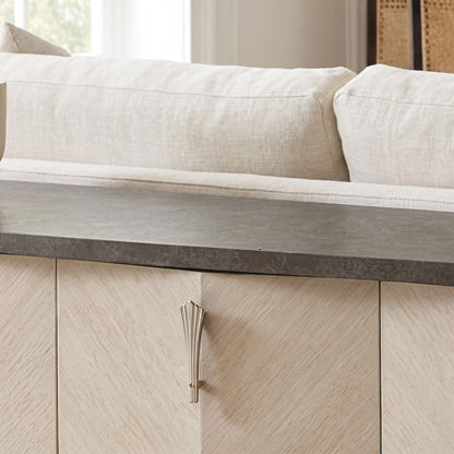 Starlight Canyon Home Media Cabinet with Solid Wood Build, Silver Mist