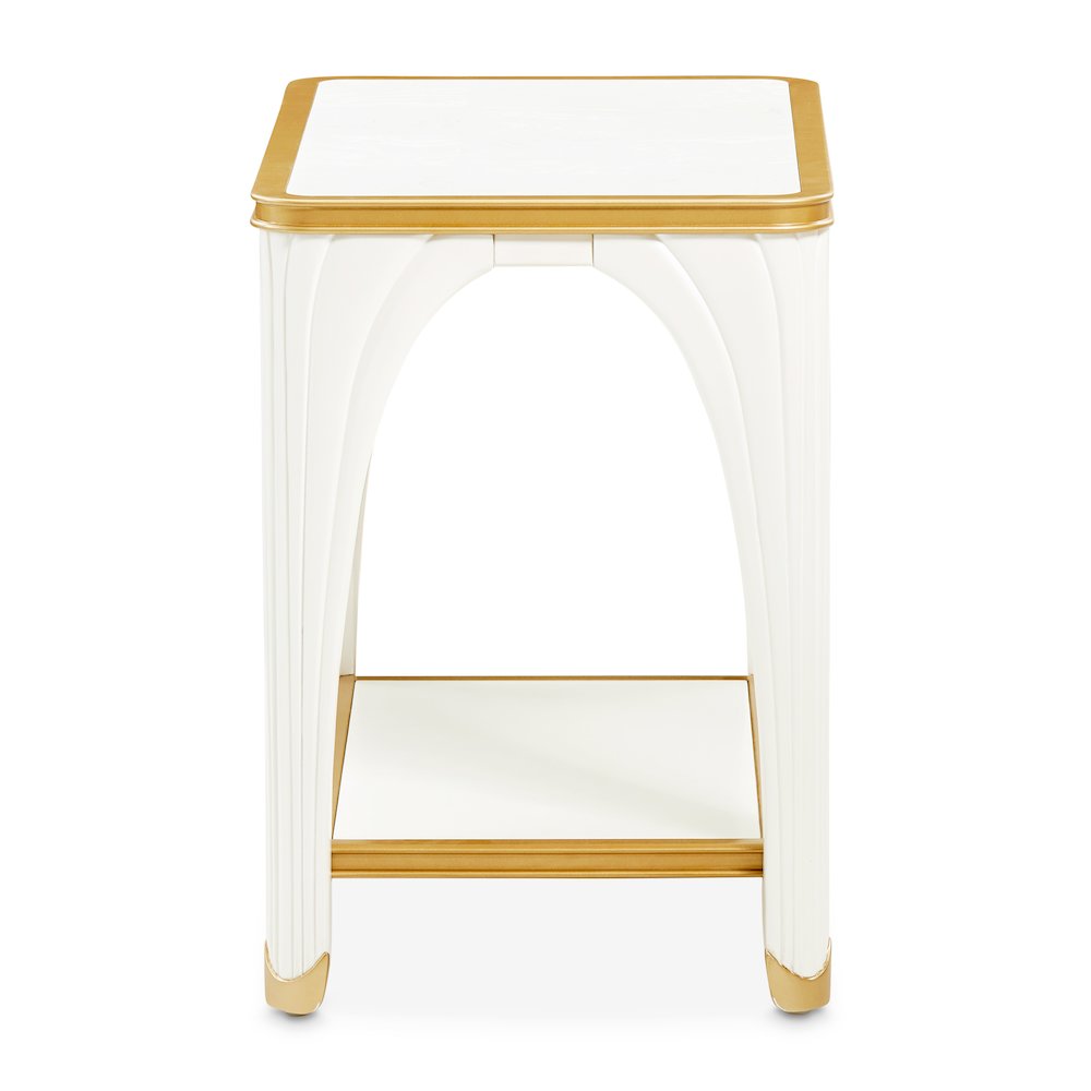 La Terrazza End Table - Creamy Pearl