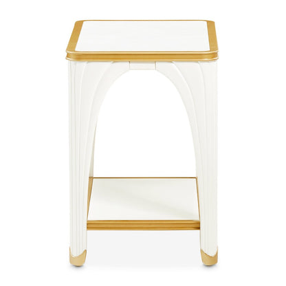 La Terrazza End Table - Creamy Pearl