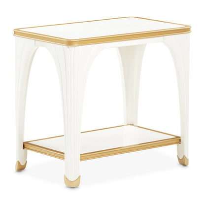 La Terrazza End Table - Creamy Pearl
