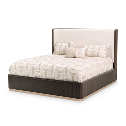 West Kensington Queen Bed - Buff/Medium Espresso