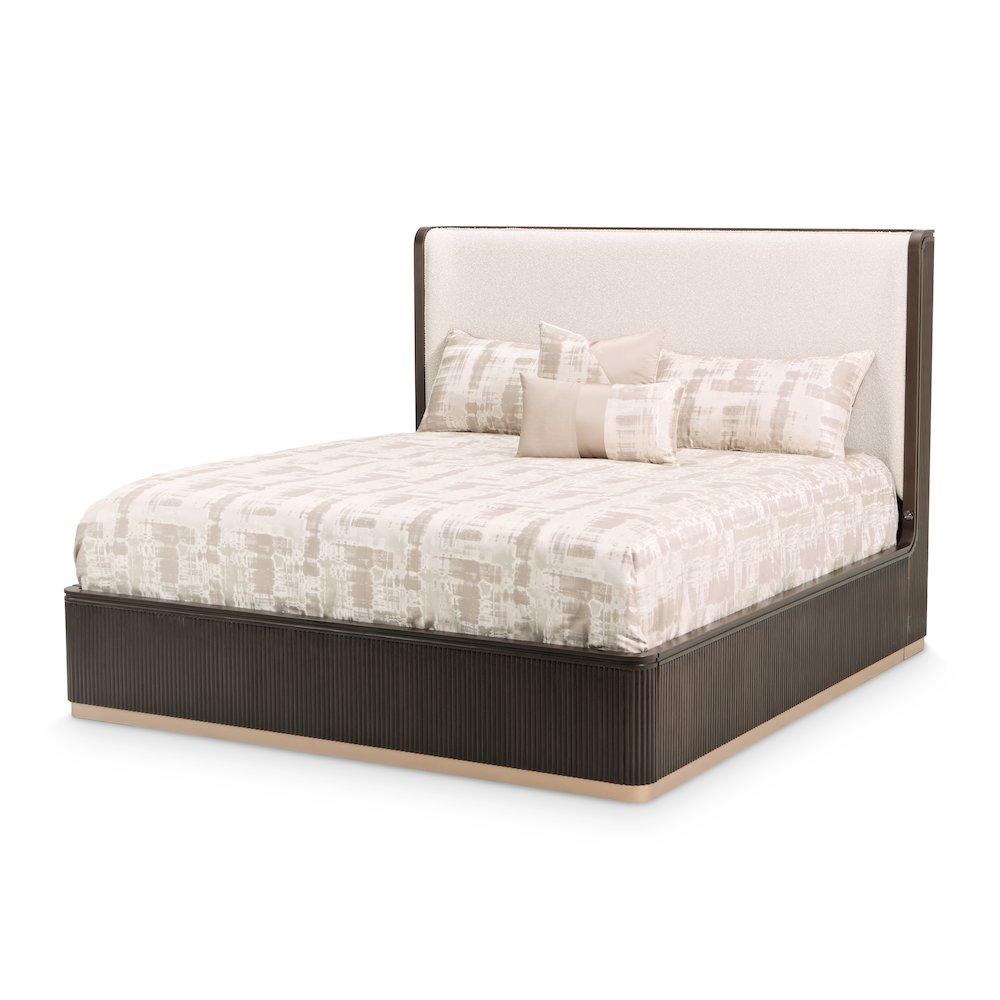 West Kensington Cal. King Bed - Buff/Medium Espresso