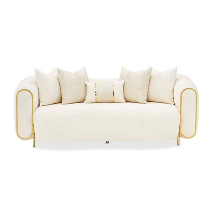 Sassani Loveseat - Crepe/Gold