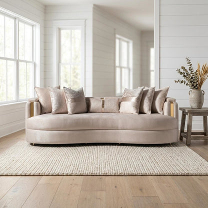 Carmela Mansion Sofa - Almond/Gold