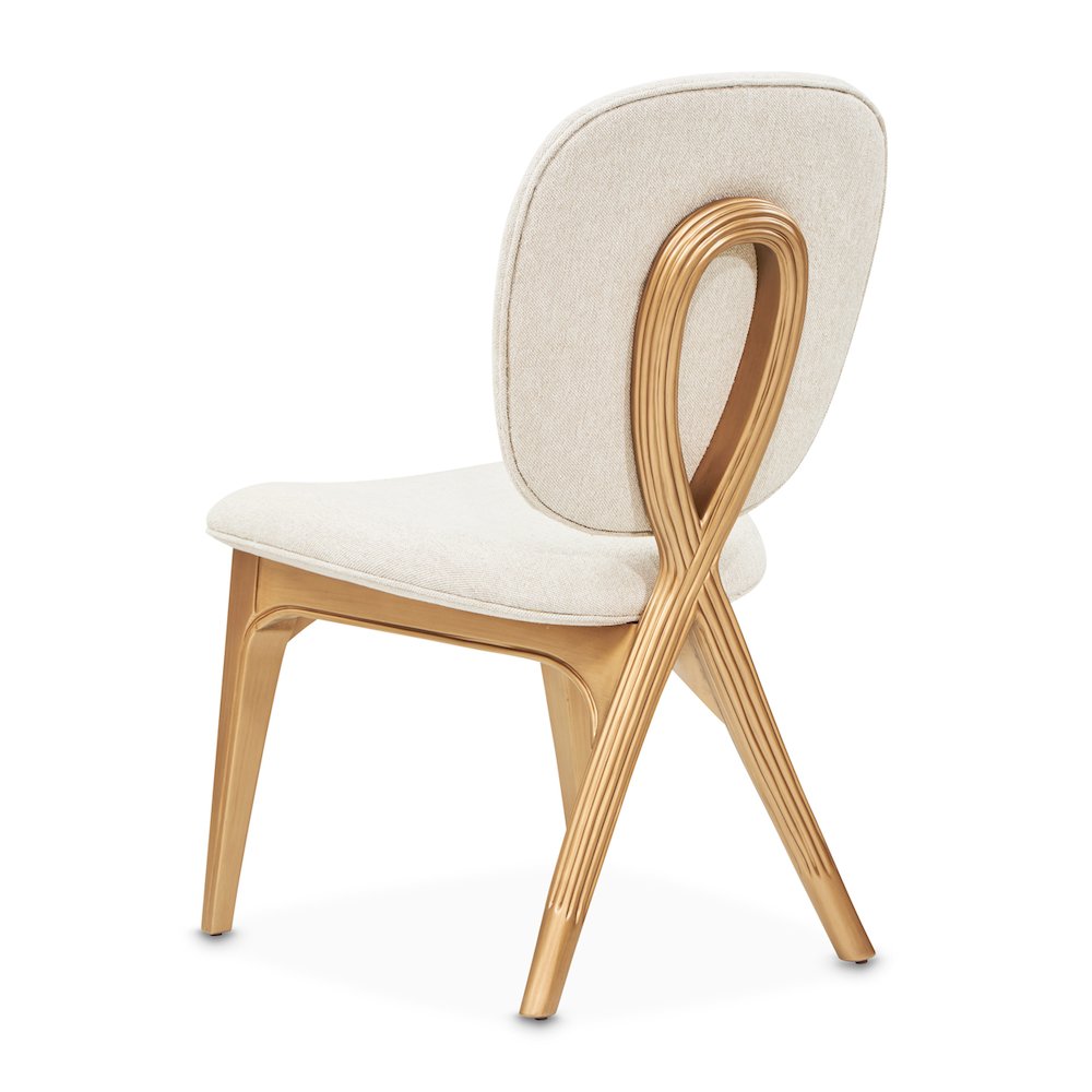 Camellia Field Vanity Chair - Linen/Antique Gold