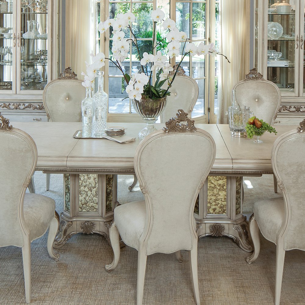 Platine de Royale Rectangular Dining Table - Champagne