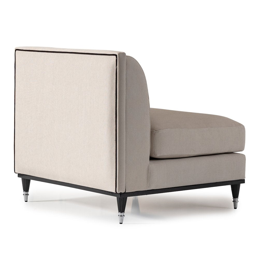 La Francaise Armless Accent Chair - Cafe au Lait/Black
