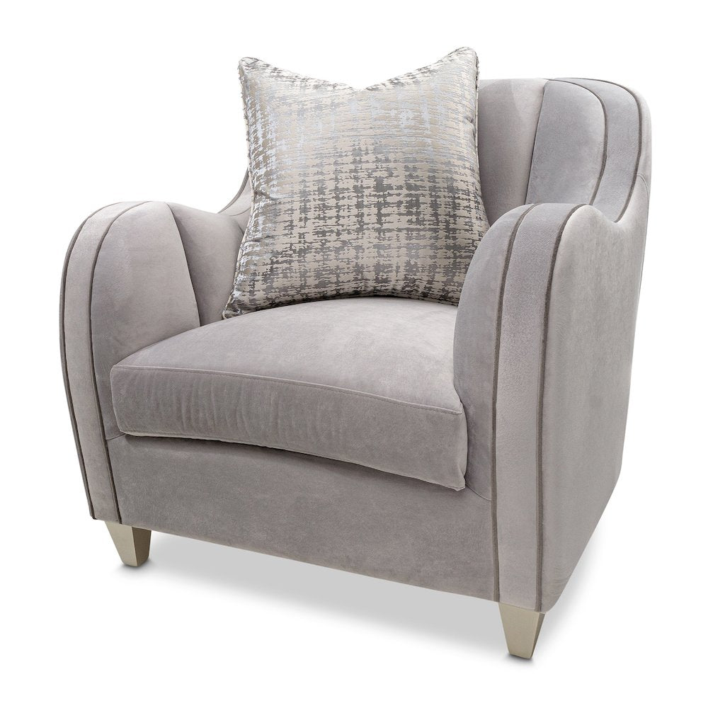 Roxbury Park Velvet Matching Chair - Steel/Slate
