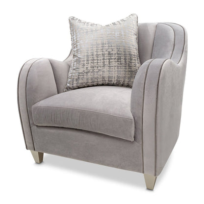 Roxbury Park Velvet Matching Chair - Steel/Slate