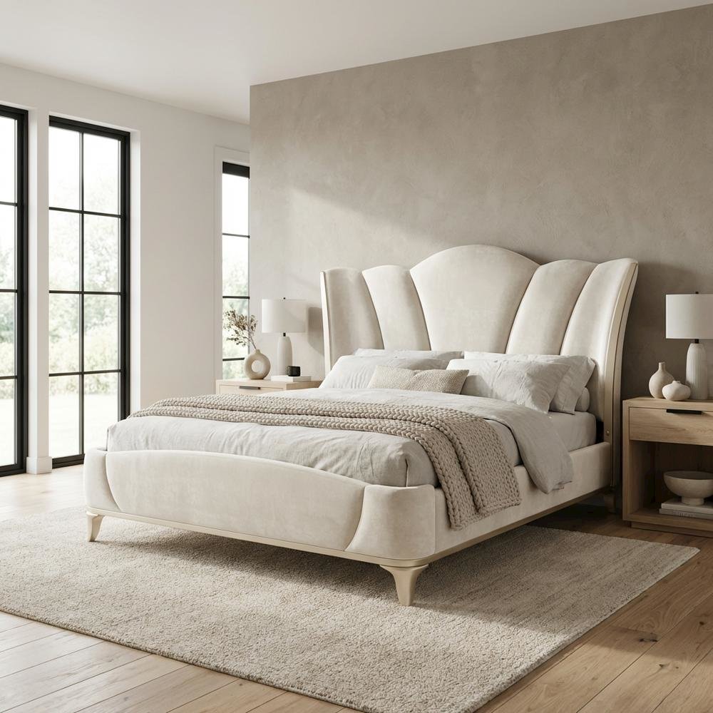 La Marisia Upholstered King Bed - Tranquil/Champagne Gold