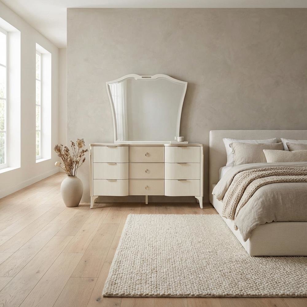 La Marisia Dresser with Mirror - Creamy Pearl