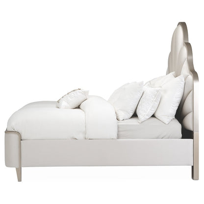 Malibu Crest Queen Scalloped Panel Bed - Chardonnay