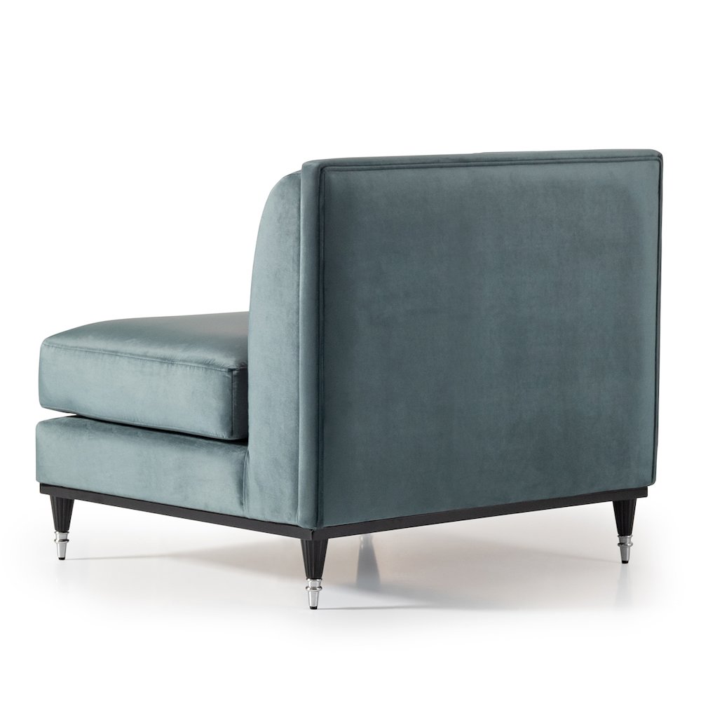 La Francaise Armless Accent Chair - Azure/Black