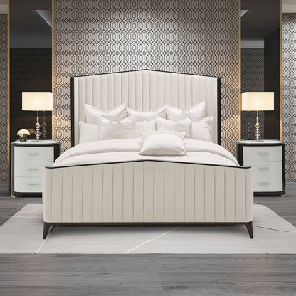 Paris Chic Cal. King Channel Tufted Panel Bed - Espresso