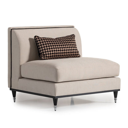 La Francaise Armless Accent Chair - Cafe au Lait/Black