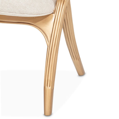 Camellia Field Vanity Chair - Linen/Antique Gold