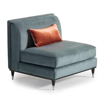 La Francaise Armless Accent Chair - Azure/Black