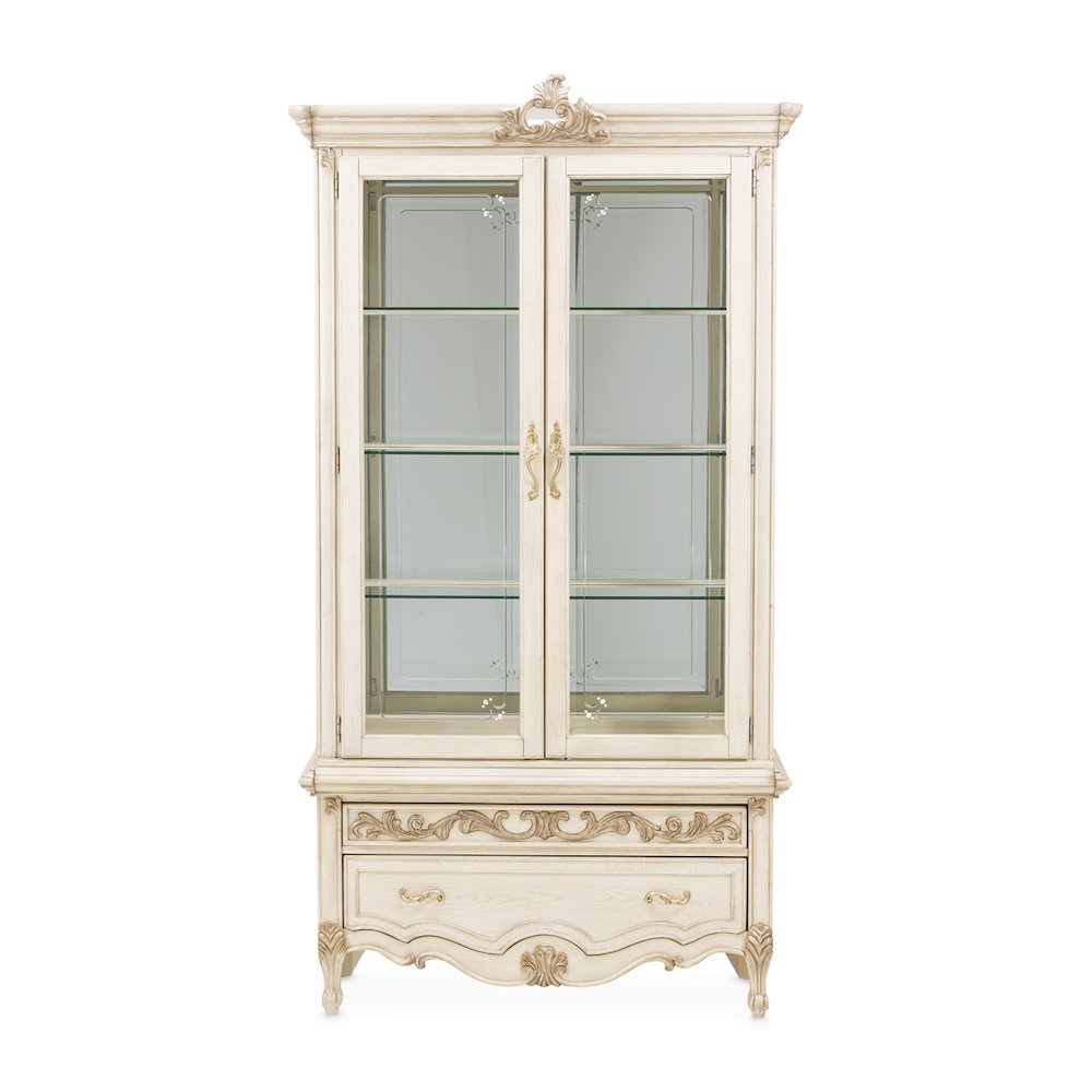 Platine de Royale Curio Display Cabinet - Champagne