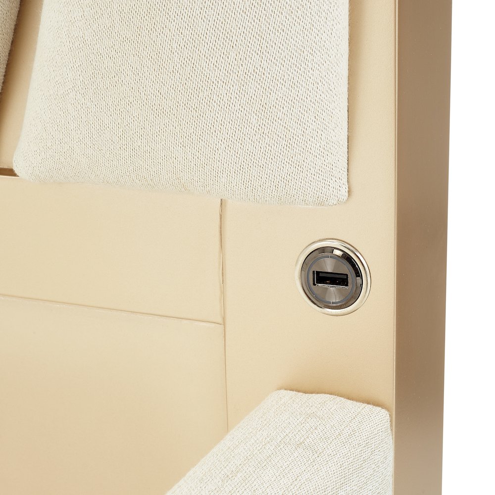 La Rachelle Cal. King Upholstered Panel Bed - Champagne