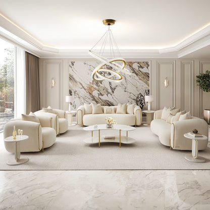 Sassani Loveseat - Crepe/Gold