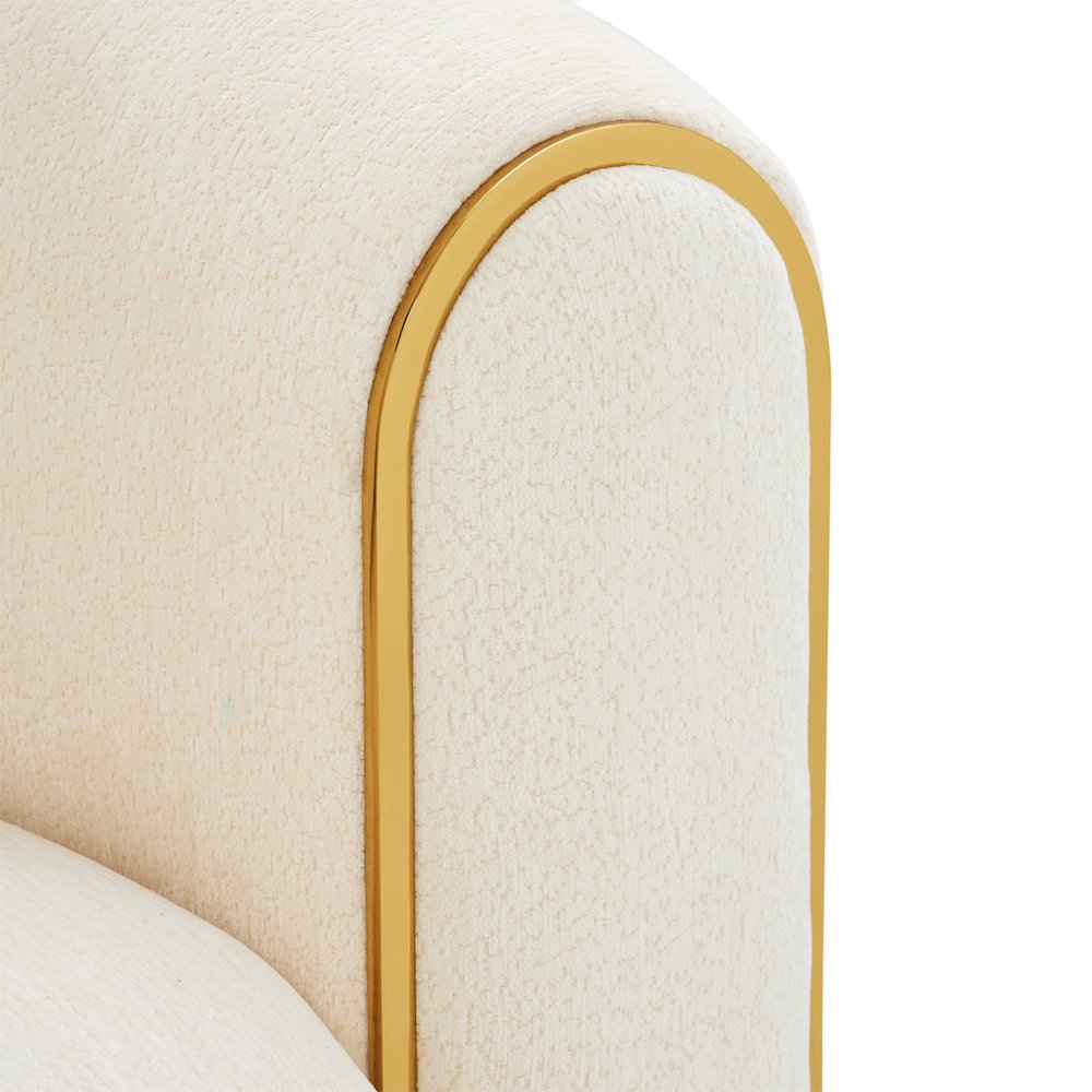 Sassani Loveseat - Crepe/Gold