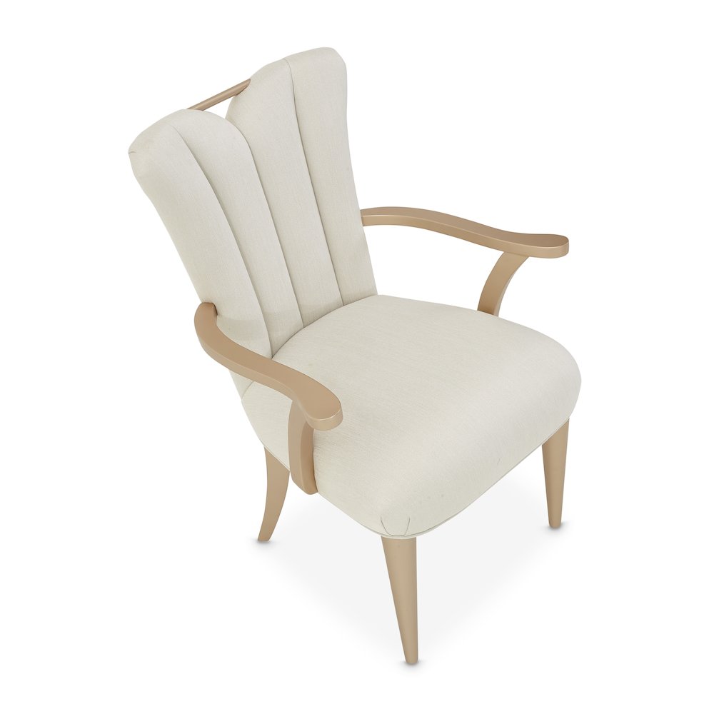 La Rachelle Dining Arm Chair - Icicle/Champagne Set of 2