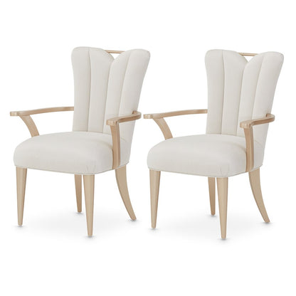 La Rachelle Dining Arm Chair - Icicle/Champagne Set of 2