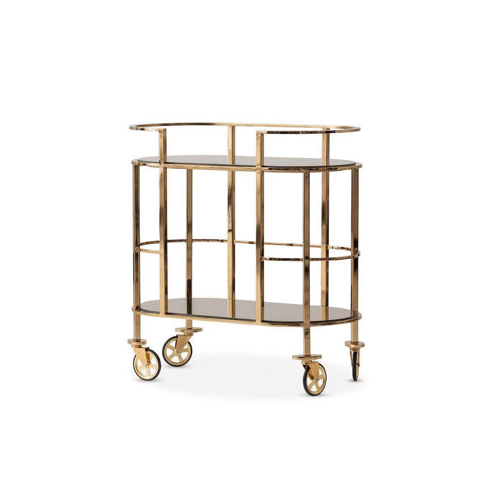Savannah Breeze Bar Cart - Bright Gold