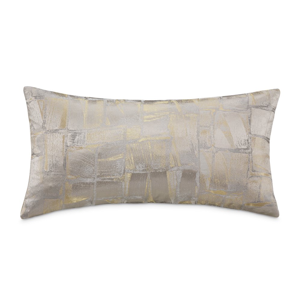 GLAMtastic Ferrara 13"x24" Oblong Pillow, Set of 2 - Platinum