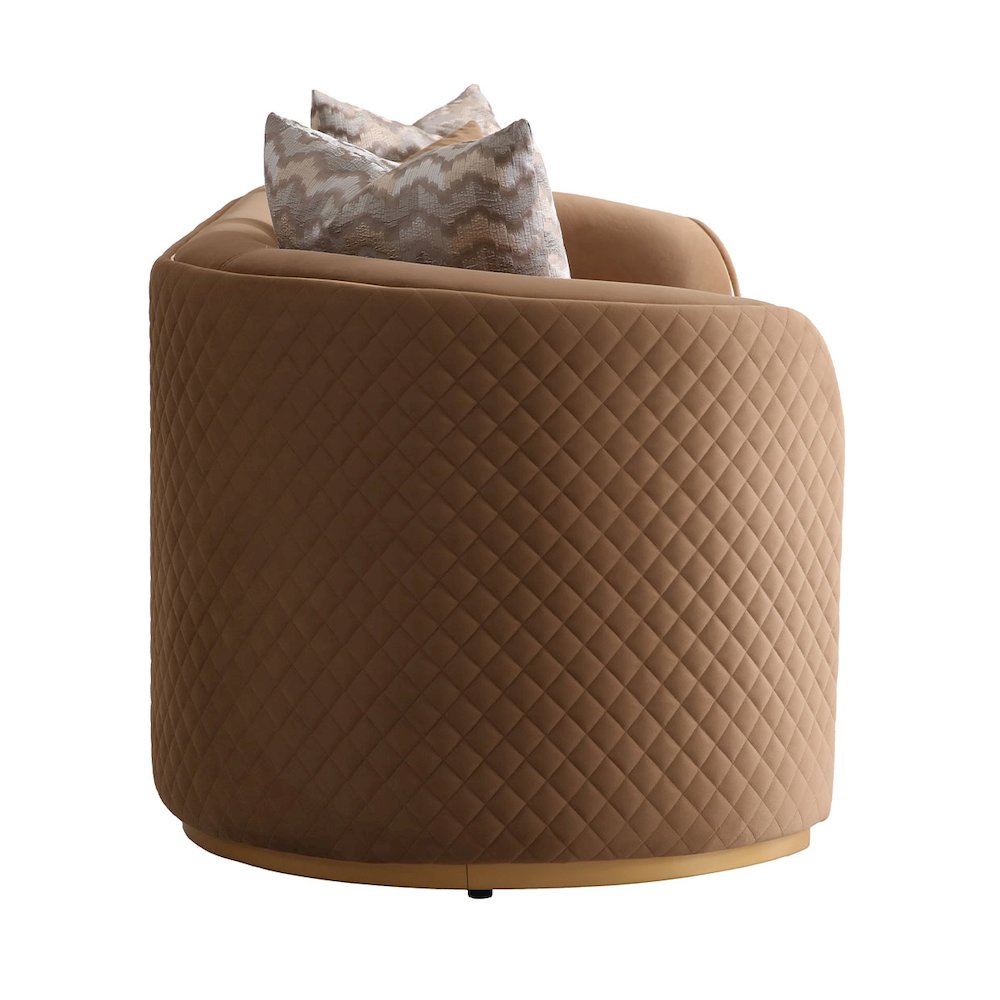 Ariana Velvet Sofa - Caramel/Gold