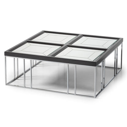 Carmela Cocktail Table - Glossy  Charcoal Sand