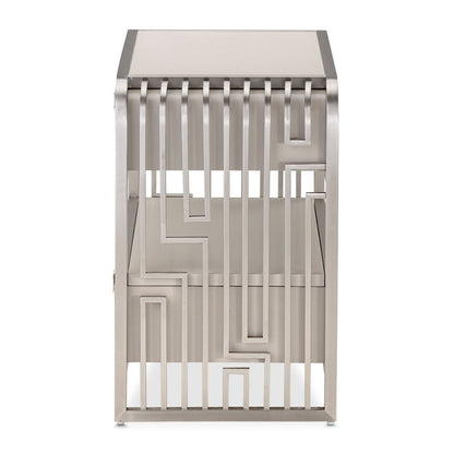 Roxbury Park Metal Nightstand - Stainless Steel