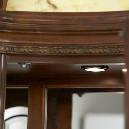 Villa Valencia China Cabinet with Lighted Top - Classic Chestnut