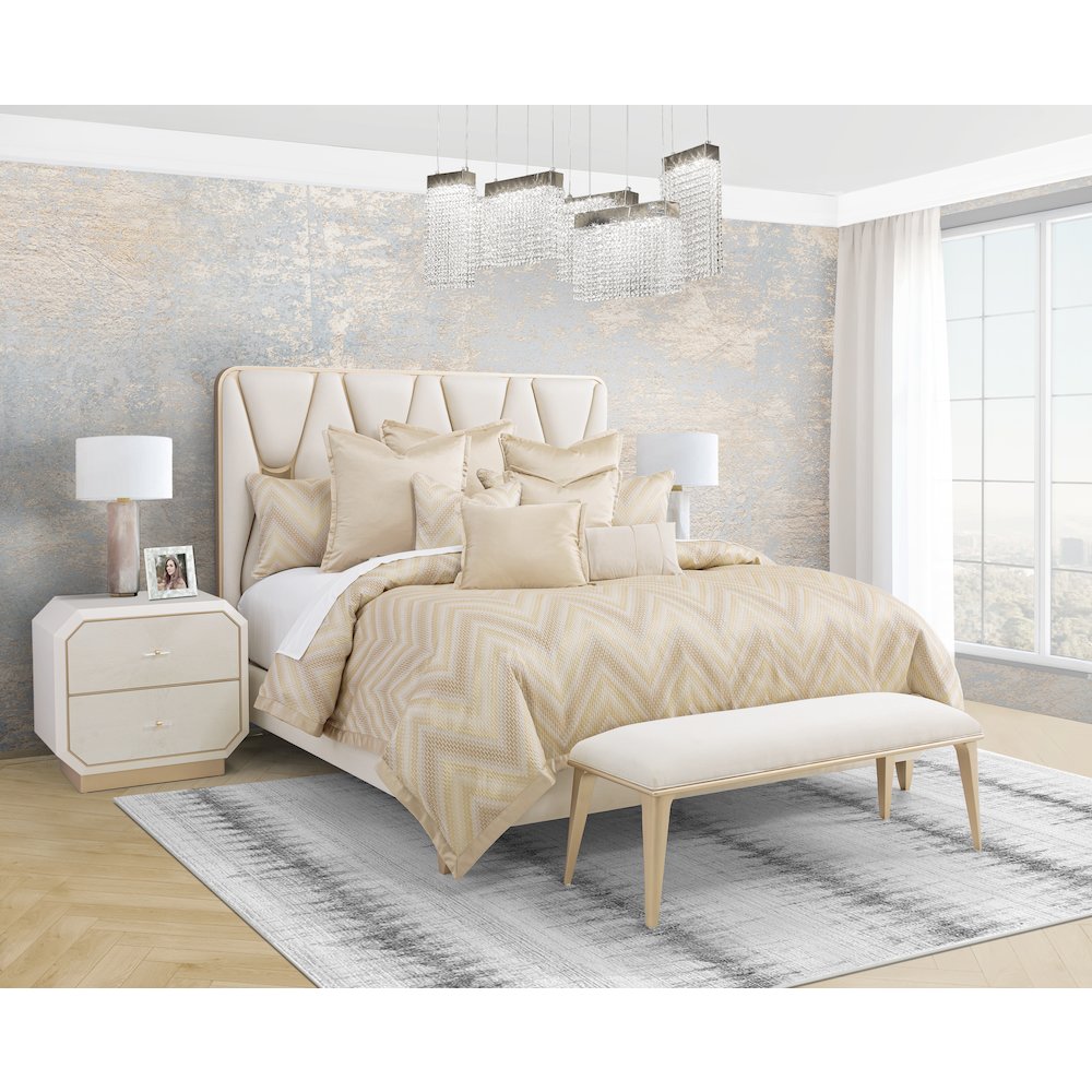 Infinity 10-Piece King Duvet Set - Gold