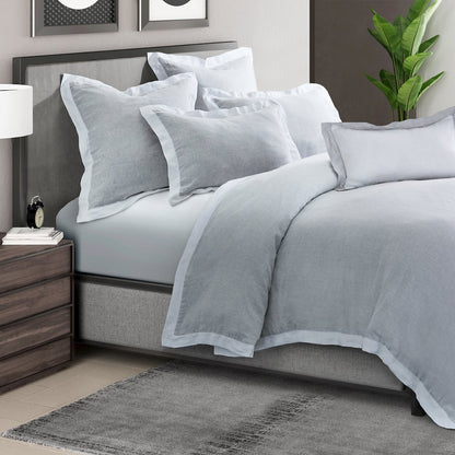 Atina 7-Piece King Linen Duvet Set - Gray